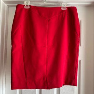 Red pencil skirt